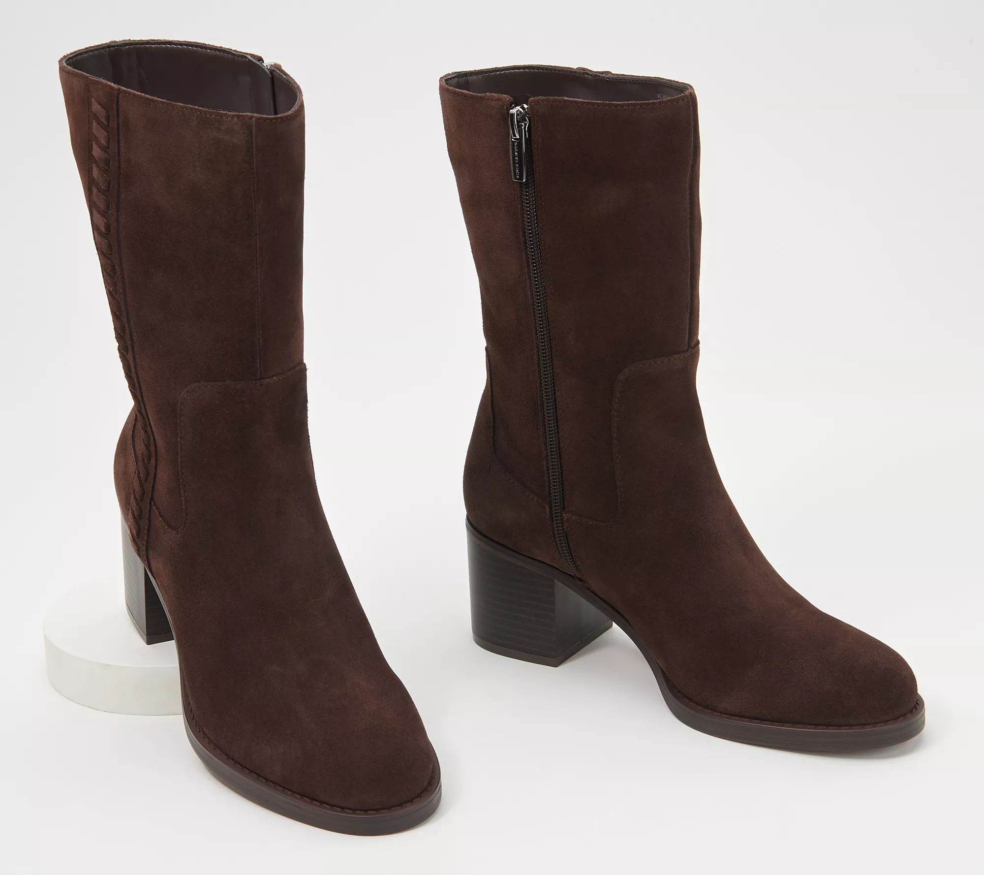 Vince Camuto Water-Repellent Mid-Shaft Suede Boots -Zelcinna - QVC.com | QVC