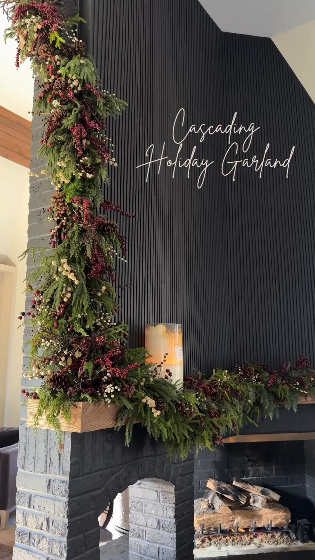 I had a vision of a cascading garland wrapping around my fireplace. I love how it turned out ❤️

The 16ft garland from Amazon is amazing. I twisted multiple strands of different garland together and used zip ties to secure them. 

I used the greenery stems from Amazon as filler. 
A lot of my stems I got from Hobby Lobby but they aren’t linkable on here so if I couldn’t find them elsewhere than I linked similar. ❤️

Fireplace color is Black Magic by Benjamin Moore.
My huge candle is from Big Ass Luxuries. You can use code JESSICAB15 to shop!

#LTKHome #LTKHoliday #LTKSeasonal