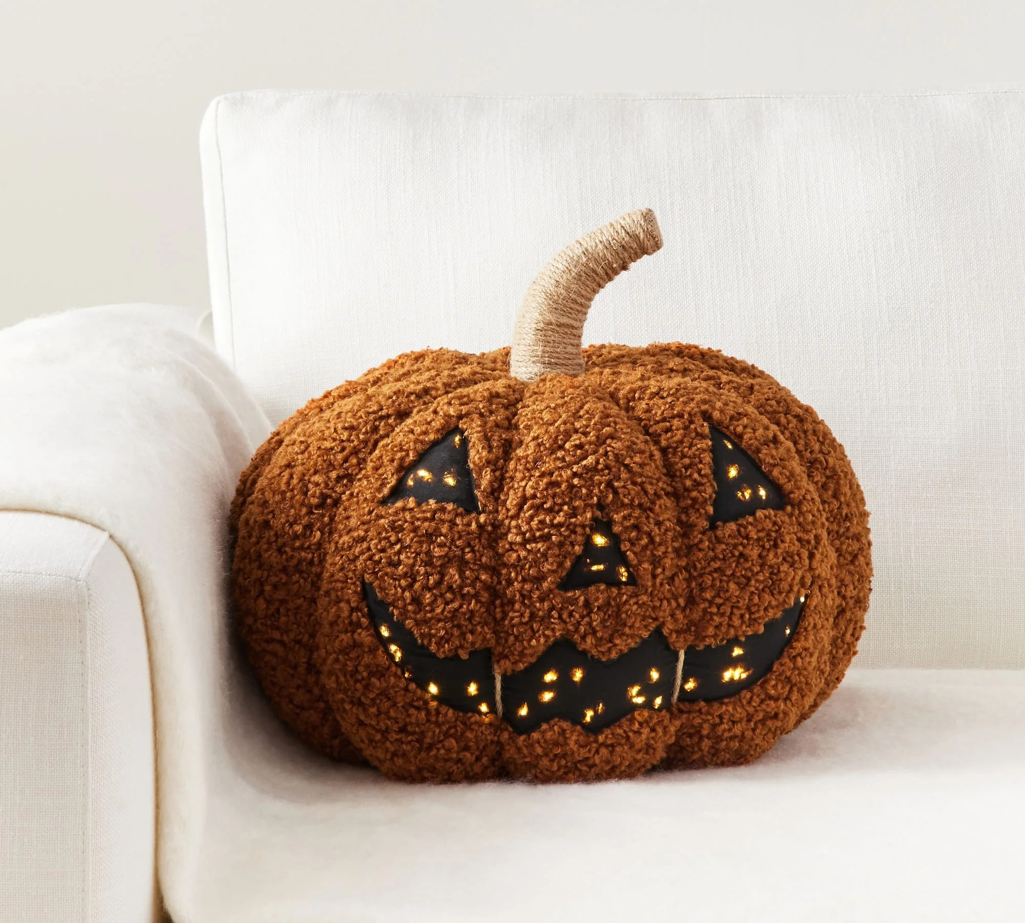 Halloween Light-Up Jack-O'-Lantern Pillow - 14" Glowing Halloween Plush with LED Face | Soft Pump... | Walmart (US)