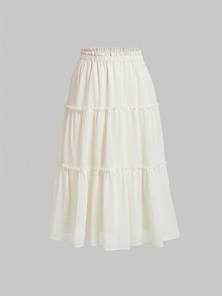 SHEIN MOD Plus Frill Trim Ruffle Hem Skirt | SHEIN