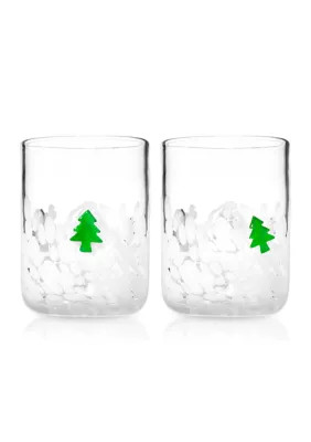 Godinger Frosted Tree Double Old Fashioned Glasses - Set of 2 | Belk