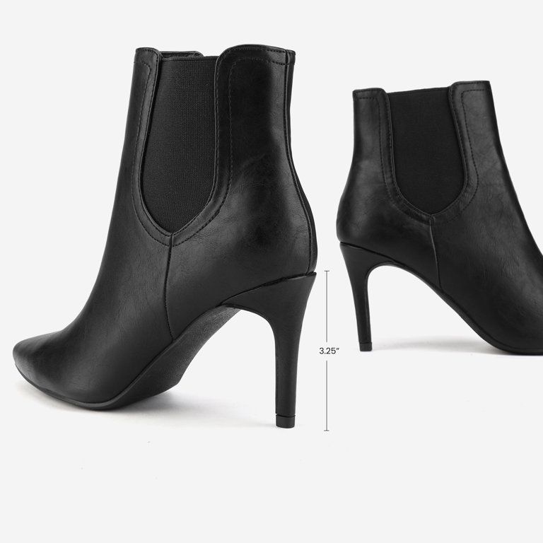 Dream Pairs Women's Fashion Stilettos High Heel Pointed Toe Ankle Boots KIZZY-1 BLACK/PU Size 9 | Walmart (US)