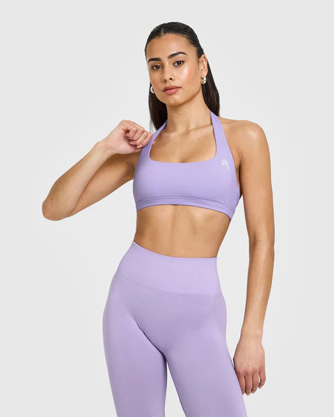 EasyLift™ Halter Bralette with White Logo 
 Wisteria Purple | Oner Active (UK / US)