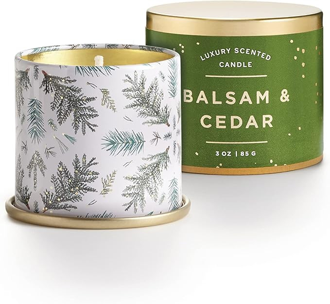 Illume Noble Holiday Collection Balsam & Cedar Demi Vanity Tin, 3 oz Candle | Amazon (US)