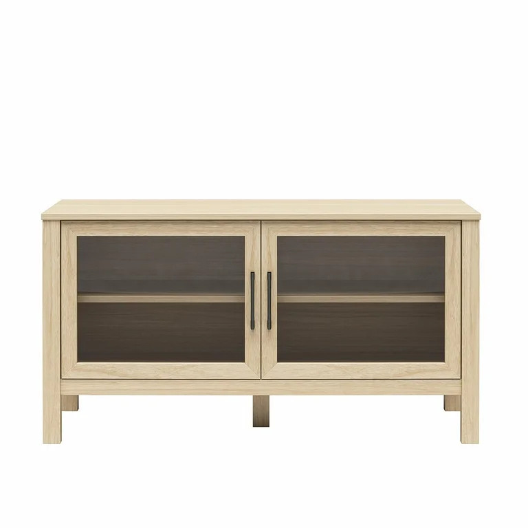 Mainstays Glass Door TV Stand for TVs up to 55", Spring Pine | Walmart (US)