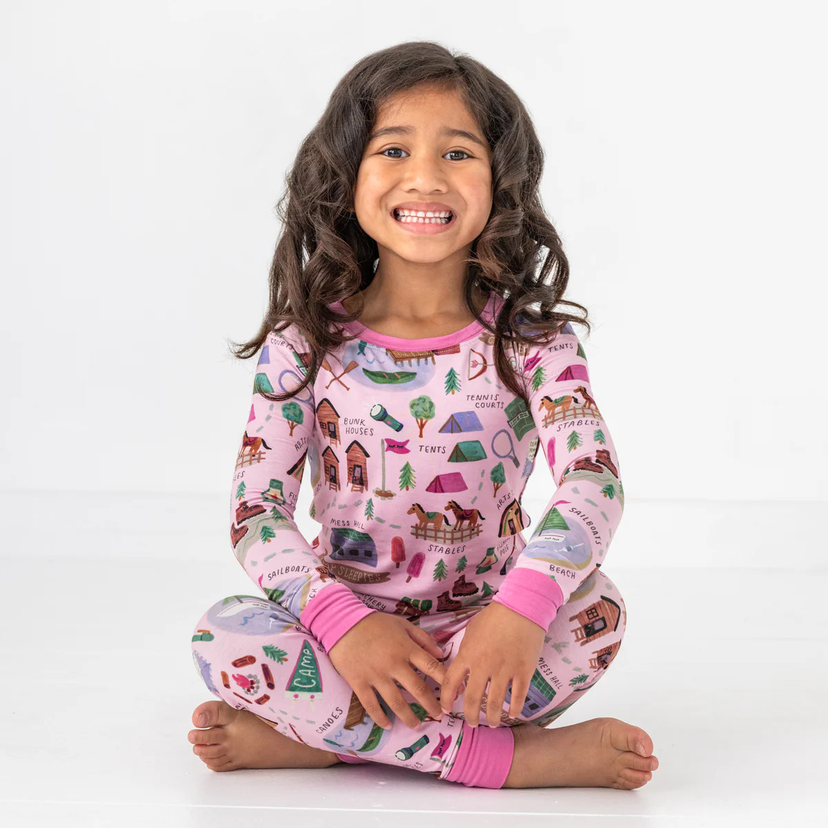 Pink Camp Sleepies Two-Piece Pajama Set | Little Sleepies