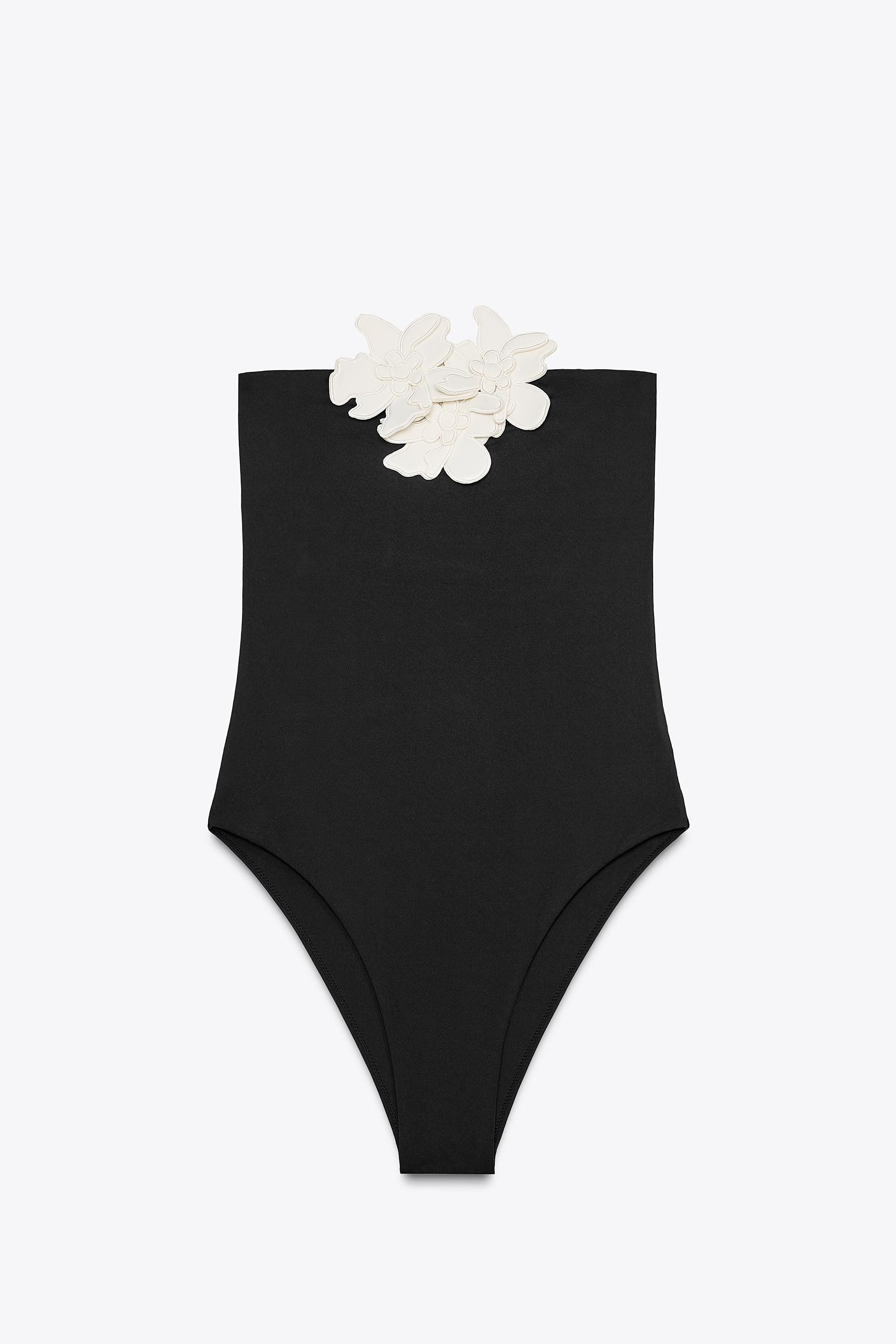FLORAL BANDEAU SWIMSUIT | Zara US