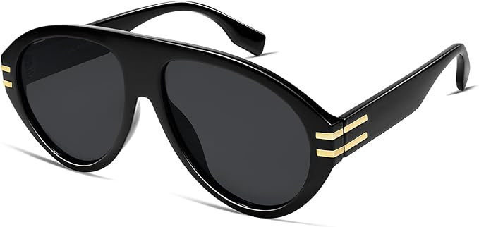 VANLINKER Oversized Retro Aviator Sunglasses Womens Mens Polarized Trendy 70s Vintage Sun Glasses... | Amazon (US)