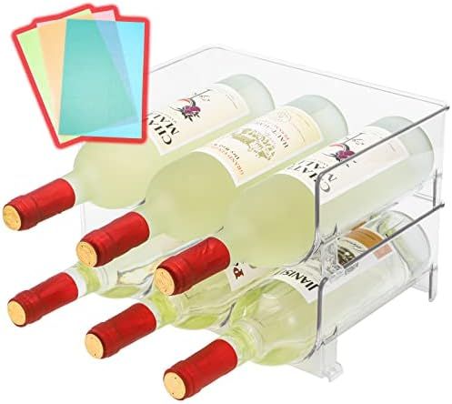 Wine Rack, Water Bottle Organizer, Wine Bottle Holder Refrigerator, Wine Holder Fridge, Cabinet, Pan | Amazon (US)
