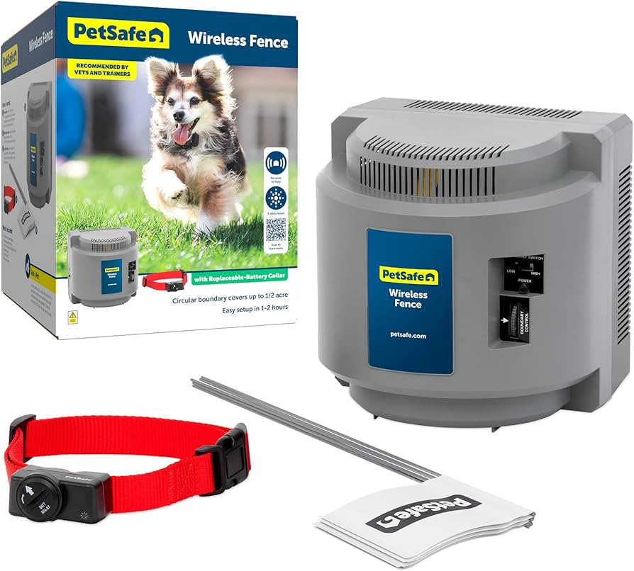 PetSafe Original Wireless Electric Fence for Dogs, Portable for Travel Covers Up to 1/2 Acre, Wat... | Amazon (US)