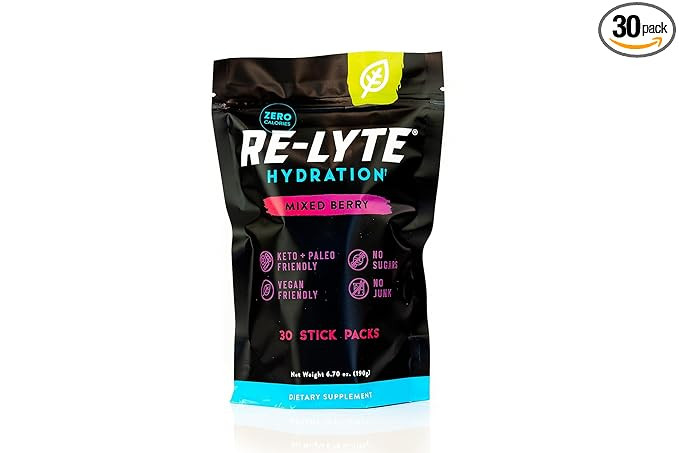 Redmond Re-Lyte Hydration Electrolyte Mix (Mixed Berry) 30 Stick Pack | Amazon (US)