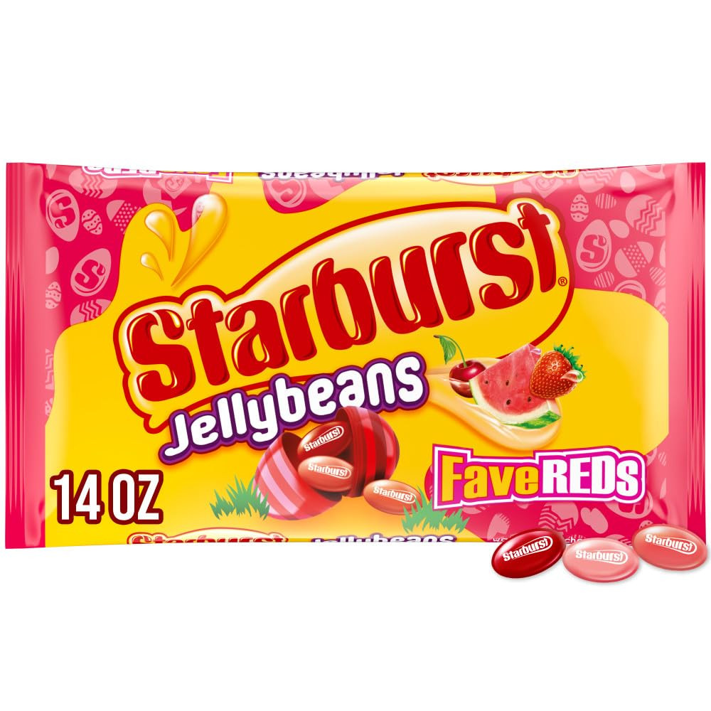 STARBURST Red Fruit-Flavored Jelly Beans Easter Candy, Jellybeans for Easter Basket Stuffers, Egg... | Amazon (US)