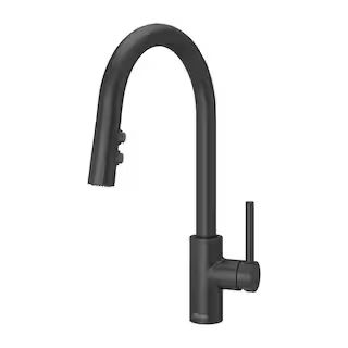 Stellen Single-Handle Pull-Down Sprayer Kitchen Faucet in Matte Black | The Home Depot