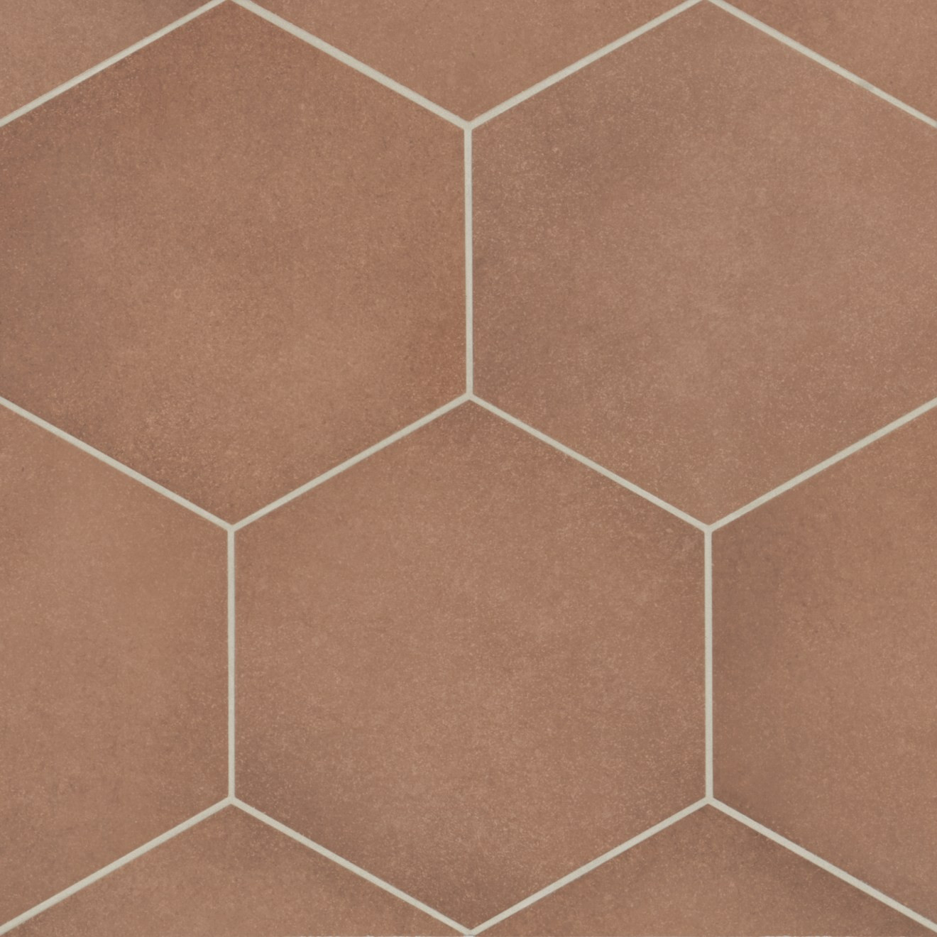 Makoto 10" x 11.5" Hexagon Matte Porcelain Tile in Umi Terracotta | Bedrosians Tile & Stone