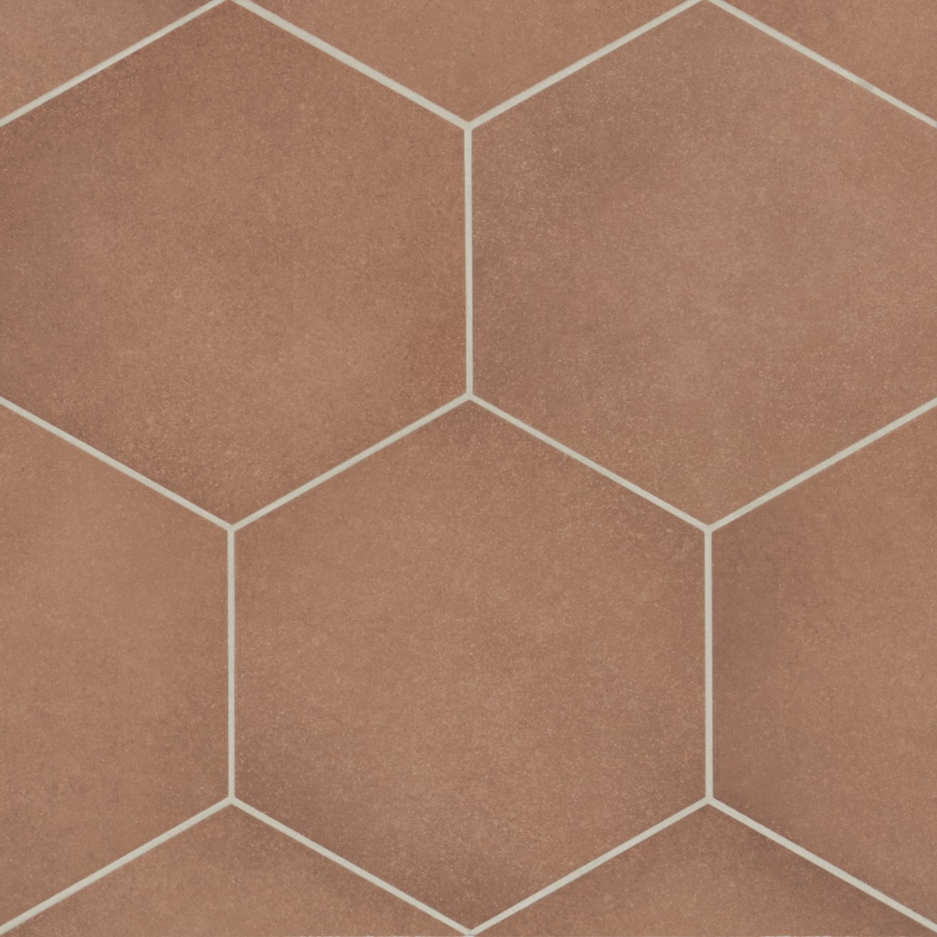 Makoto 10" x 11.5" Hexagon Matte Porcelain Tile in Umi Terracotta | Bedrosians Tile & Stone