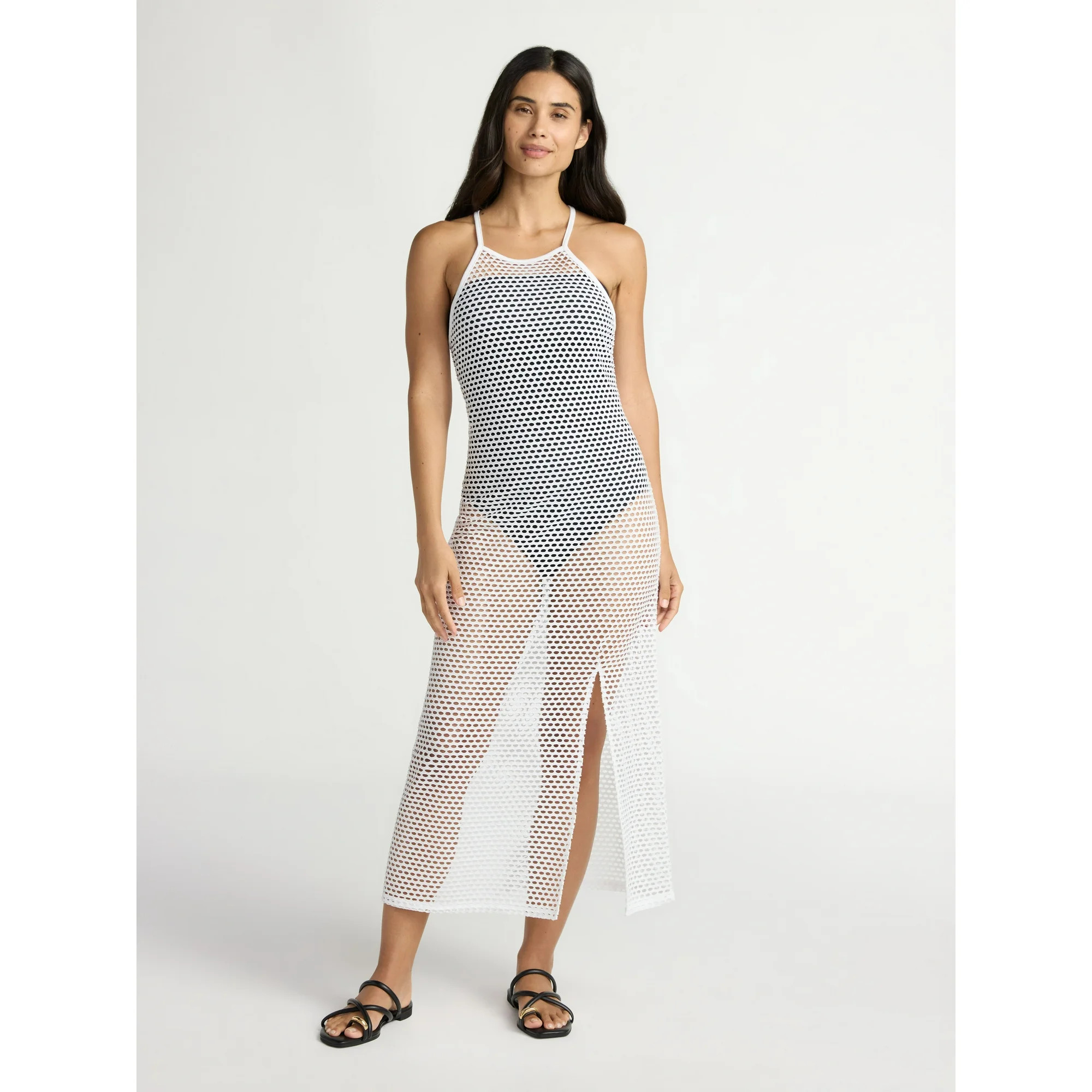 Time and Tru Women's and Women's Plus Halter Swim Coverup Dress. Sizes XS-3X | Walmart (US)