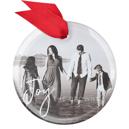 Joy Script Glass Ornament | Shutterfly