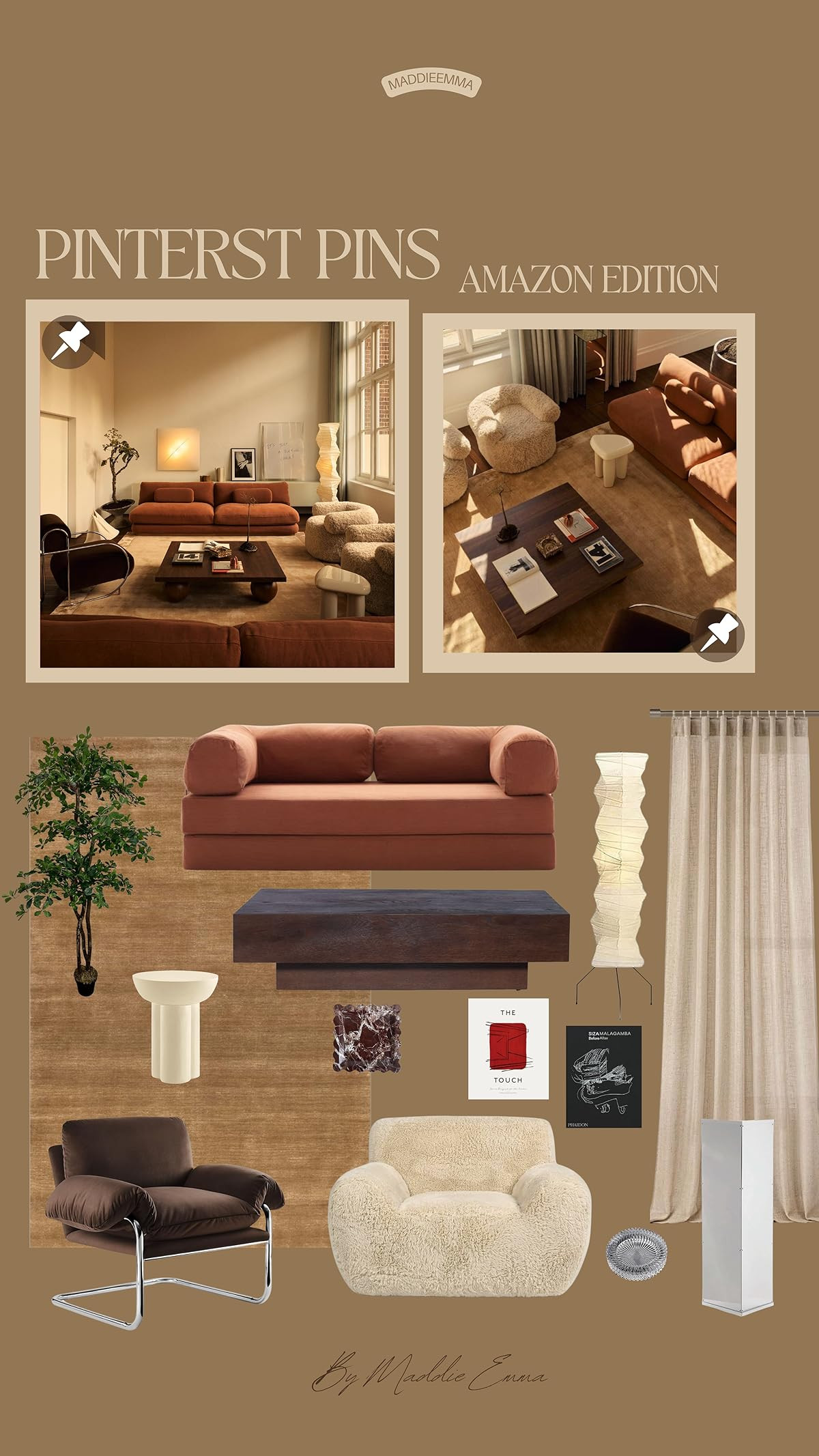 Meridian Furniture 99015Brown-CT Otto Collection Mid-Century Modern Coffee Table with Oak Veneer,... | Amazon (US)