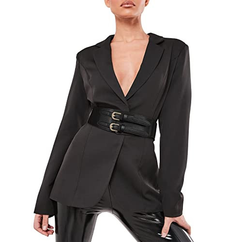 Kajeer Elastic Wide Waist Belt Women - Vintage Cinch Belts Women Wide Stretchy Belt for Dresses(M,Black) | Amazon (US)