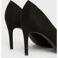 Black Suedette Pointed Stiletto Heel Court Shoes New Look | New Look (UK)