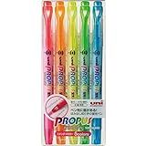 Uni Propus Window Double-Sided Highlighter Pen with 4.0 mm/0.6 mm Twin Tip, 5 Color Set (PUS102T5C) | Amazon (US)