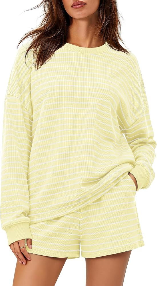 Womens Striped Lounge Sets 2 Piece Fall Outfits | Amazon (US)