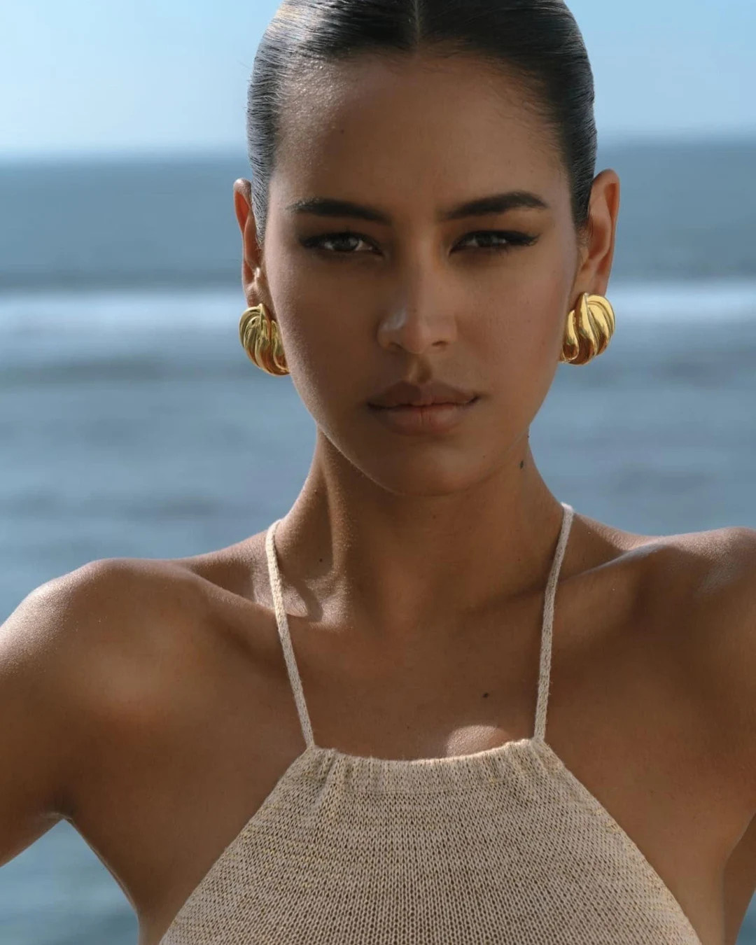 Statement Earrings 18K Gold Plated Waterproof: Vintage gold earrings, Chunky gold earrings, Overs... | Etsy (US)