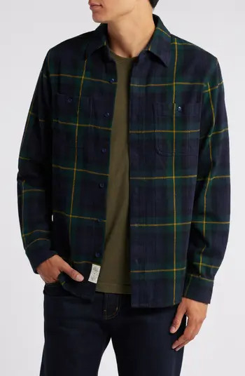 Schott NYC Two-Pocket Long Sleeve Flannel Button-Up Shirt | Nordstrom | Nordstrom