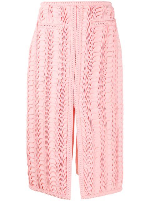 textured front-slit pencil skirt | Farfetch (US)