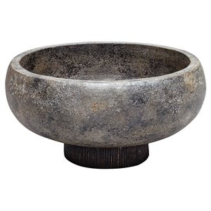 Uttermost Brixton Coastal Terracotta Decorative Bowl in Aged Black and Gold | Homesquare