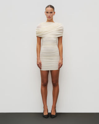 The Draped Shoulder Mini Dress | Heiress Beverly Hills