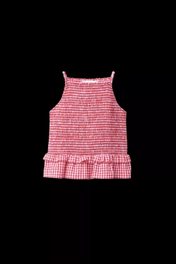 GINGHAM HALTER TOP | Zara US