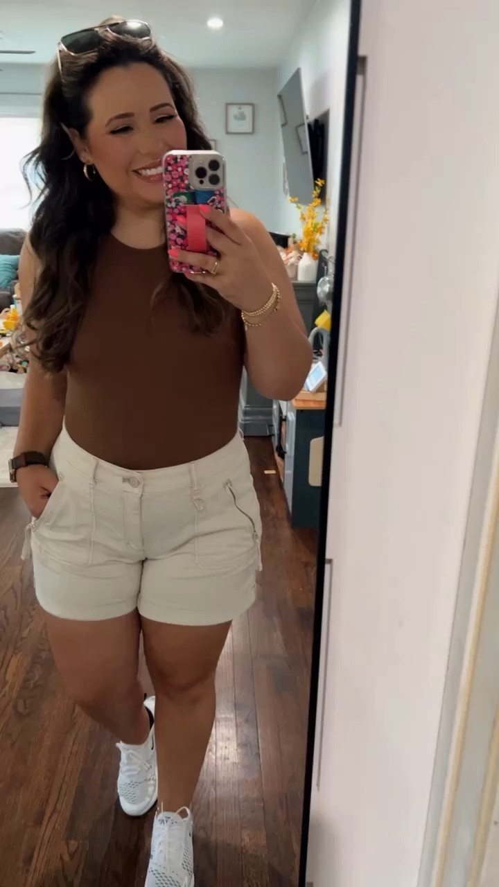 Mommy Fit bodysuit is a medium and the comfiest one that I own! And the shorts are size 10! And these Nikes Wash great and stood up fro Disney! 

#LTKstyletip #LTKFind #LTKtravel