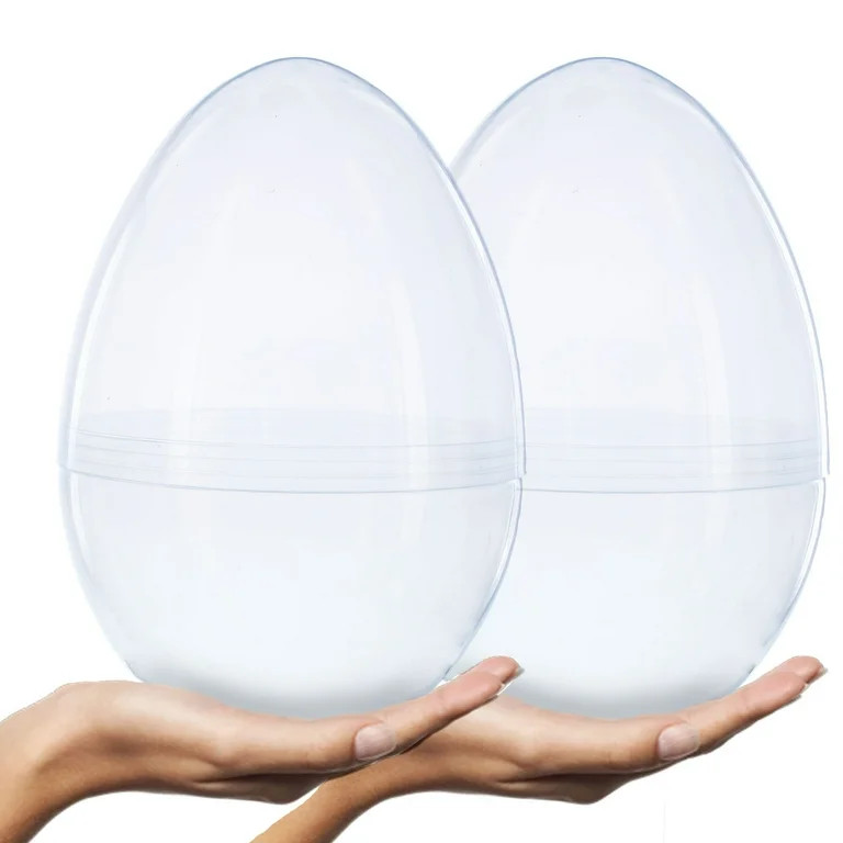 Set of 2 Giant Transparent Jumbo Size Clear Plastic Easter Eggs 10 Inches | Walmart (US)