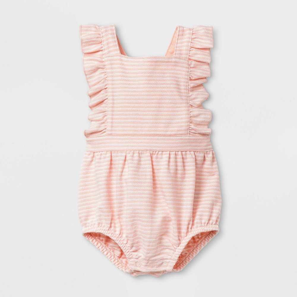 Baby Girls' Textured Knit Romper - Cat & Jack Pink 6-9M | Target