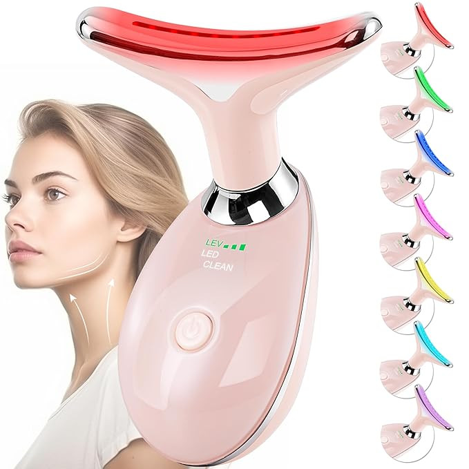 Facial Massager for Face and Neck, Red-Light-Therapy-for-Face and Neck, Face culpting Wand with 7... | Amazon (US)