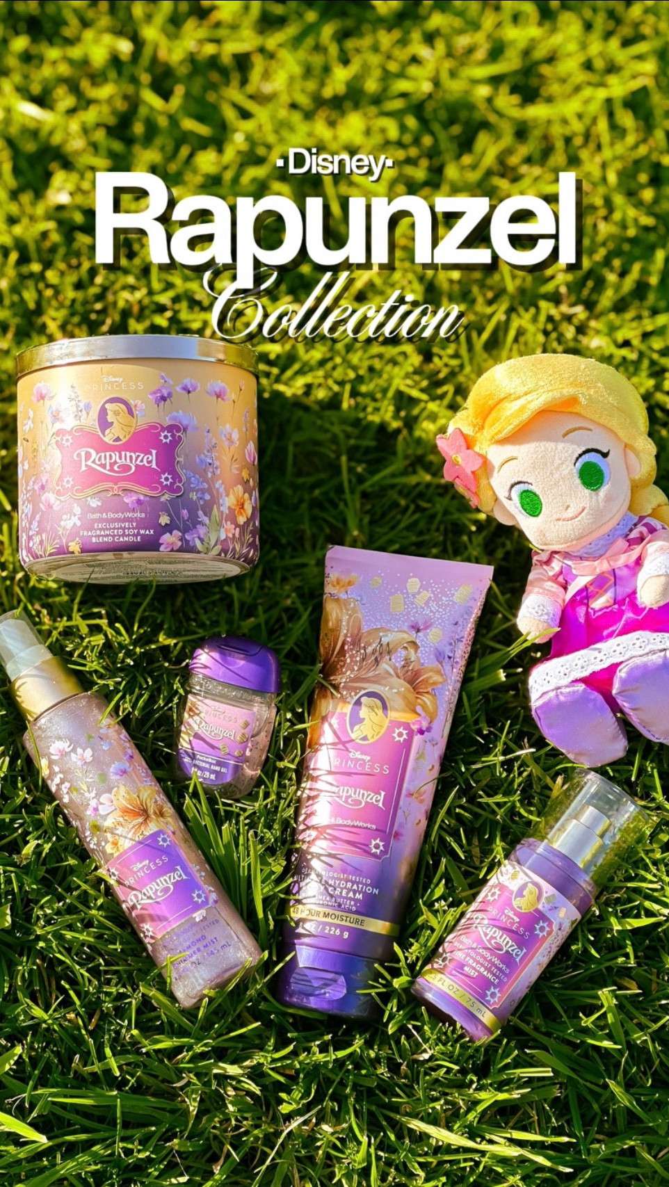 👑The perfect collection for a Disney fan who loves Rapunzel from Tangled ☀️💜

If you love a light floral scent you’ll enjoy all of these. The fragrance notes are Glowing sundrop flower, rich nectar and golden musk. 🥰

I bought the shimmer mist, travel fragrance mist, the body lotion, candle and hand sanitizer 🤗

Sadly I missed out on the Rapunzel tower candle holder but I hope bath and body works restocks for the sake of us Disney fans 🤞🏼🐭

Make sure you check out the rest of the Disney tangled items from this collection! Enjoy 🫶🏼

Rapunzel Disney Princess, Angie’s Magical Style, Disney fan gift ideas, Disney style, Disney Tangled 

#LTKvlog #LTKBeauty #LTKTravel
