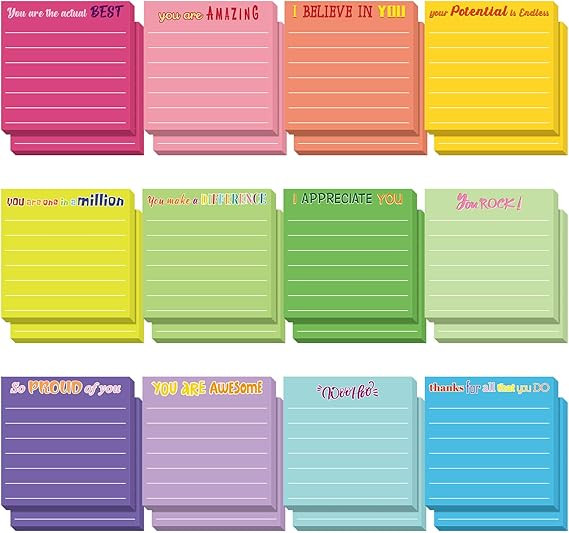Yinder 24 Pcs Inspirational Sticky Notes 2026 New Year Gift Motivational Sticky Notes Pad Employe... | Amazon (US)
