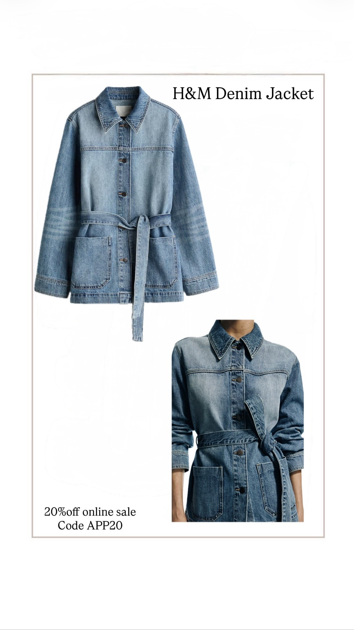 If you need a spring jacket, this one is so good 💙
This H&M denim jacket is an easy throw on piece for everyday outfits and such a good wardrobe staple.
20% off online with code APP20 ✨
#hm


#LTKSeasonal #LTKU #LTKSaleAlert