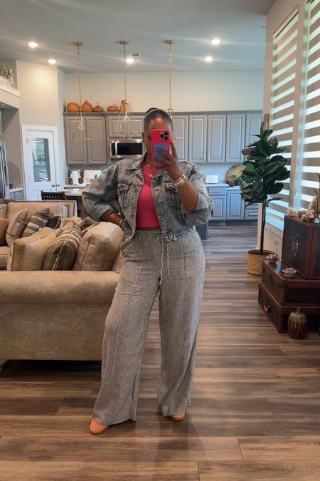 Pants-  medium -  
Tank-  medium 
Jacket-  medium
Sneakers -  size down 1/2 

Casual outfit - casual look - casual style - outfit - ootd - linen pants - spring outfit - work wear - sneakers - jean jacket - summer - summer outfit - 

#LTKshoecrush #LTKfindsunder100 #LTKstyletip
