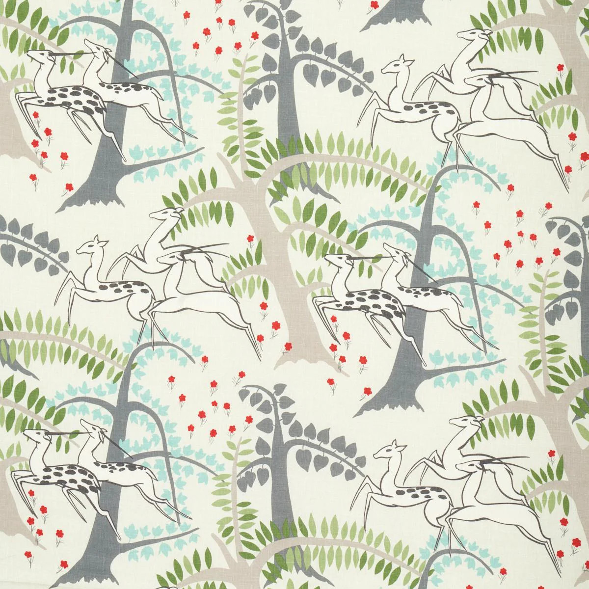 Schumacher Antelopes Ivory Fabric | DecoratorsBest