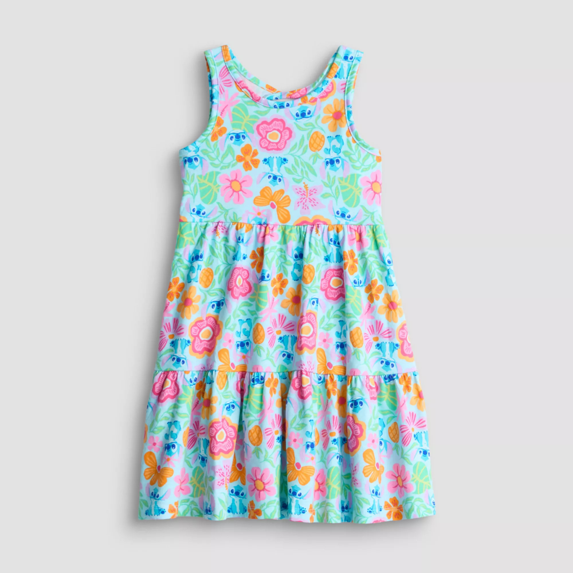 Girls 4-12 Jumping Beans\u00ae Disney's Lilo & Stitch Floral Twist Back Tank Dress | Kohl's