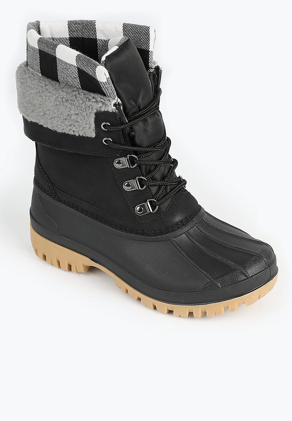 Piper Buffalo Plaid Mid Shaft Duck Boot | Maurices