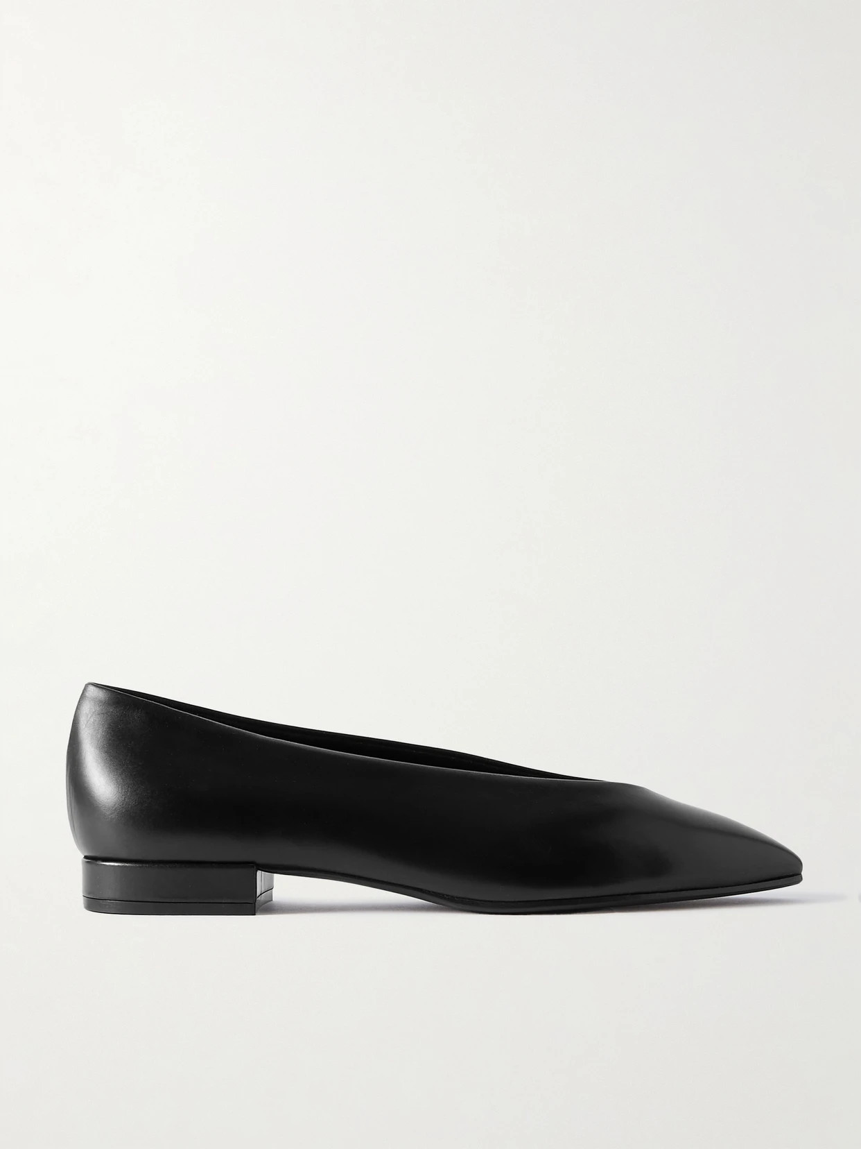 Loro Piana - Rebecca Leather Point-toe Flats - Black | NET-A-PORTER (UK & EU)