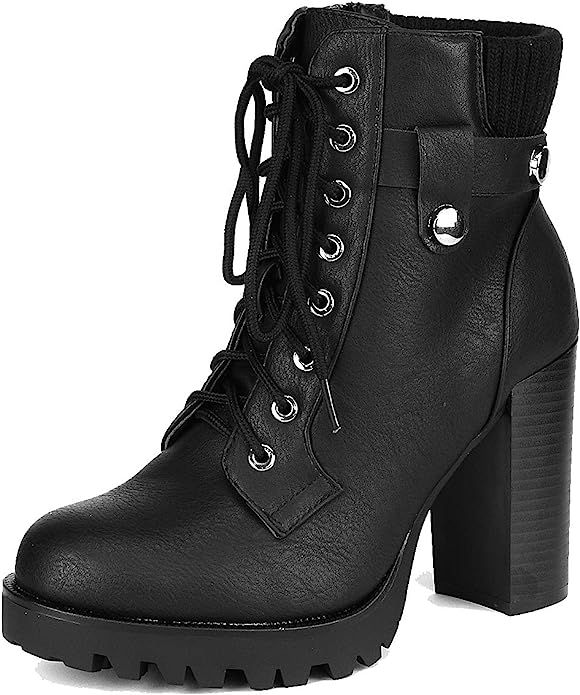 Amazon.com | DREAM PAIRS Women's Scandl Black High Heel Ankle Bootie Size 7.5 B(M) US | Ankle & B... | Amazon (US)