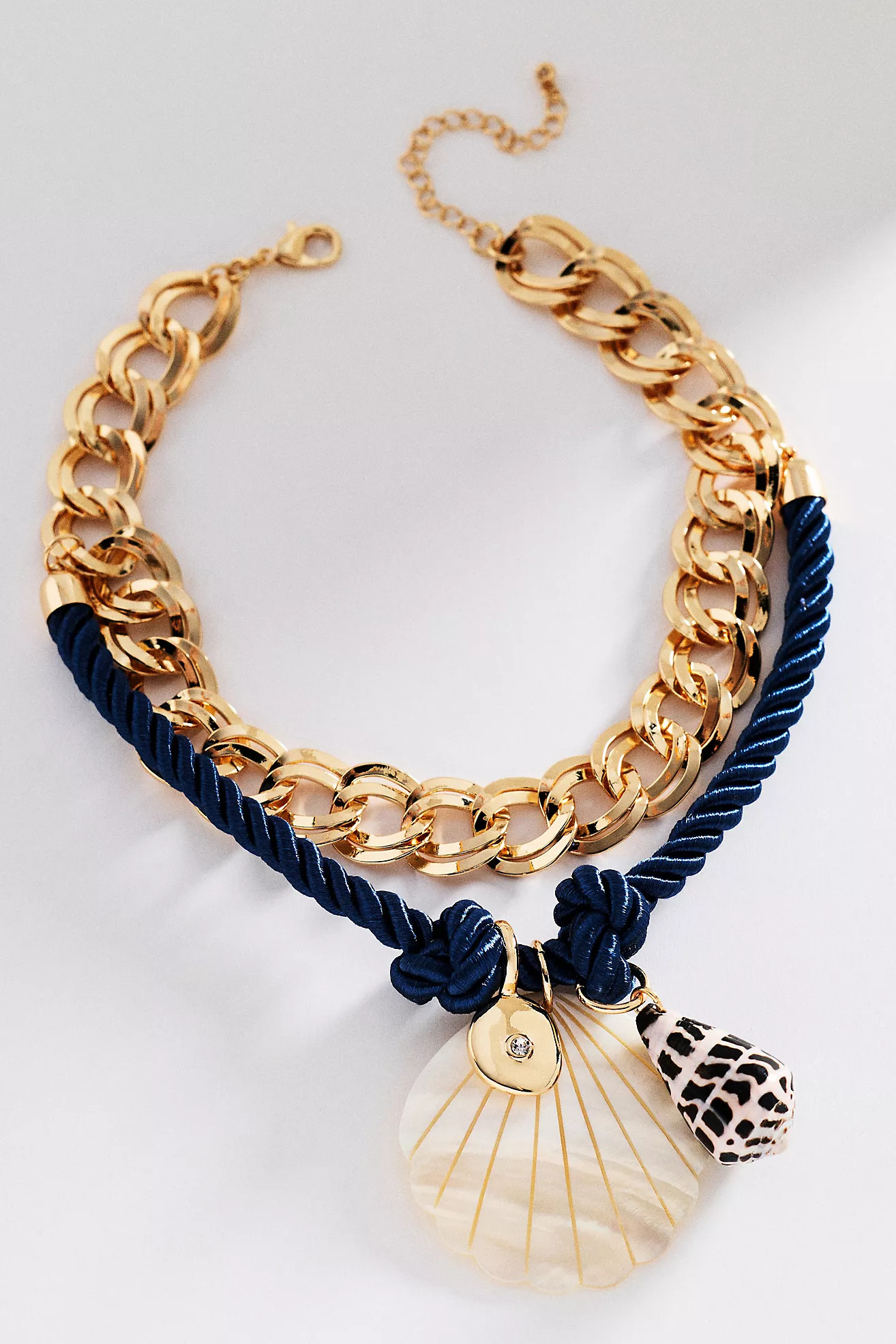 Seashell Layered Chunky Chain Necklace | Anthropologie (US)