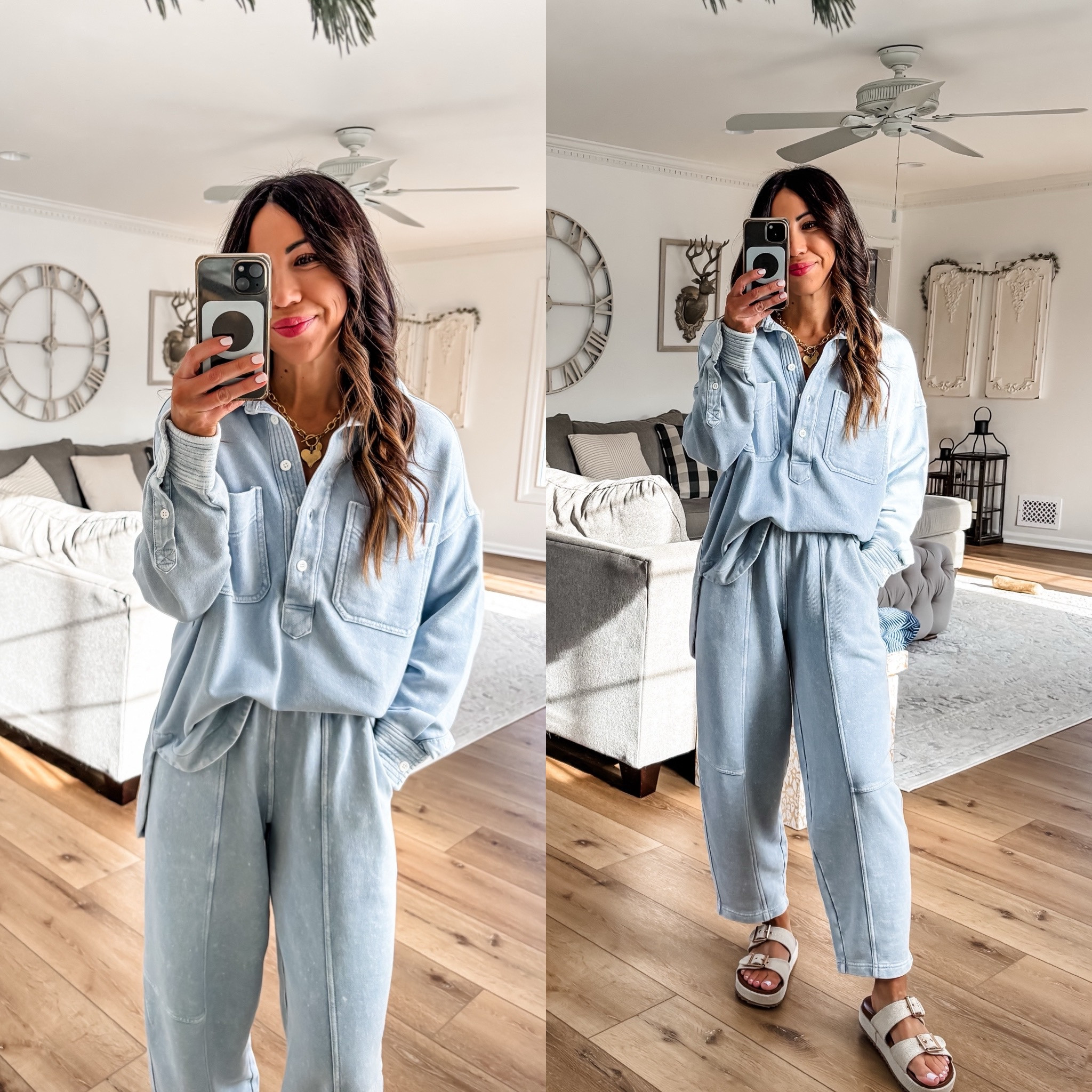 Xs chambray sweatshirt. Xs barrel pants. #ad @aerie #AerieREAL #AeriePartmer

#LTKSaleAlert #LTKOver40 #LTKFindsUnder50