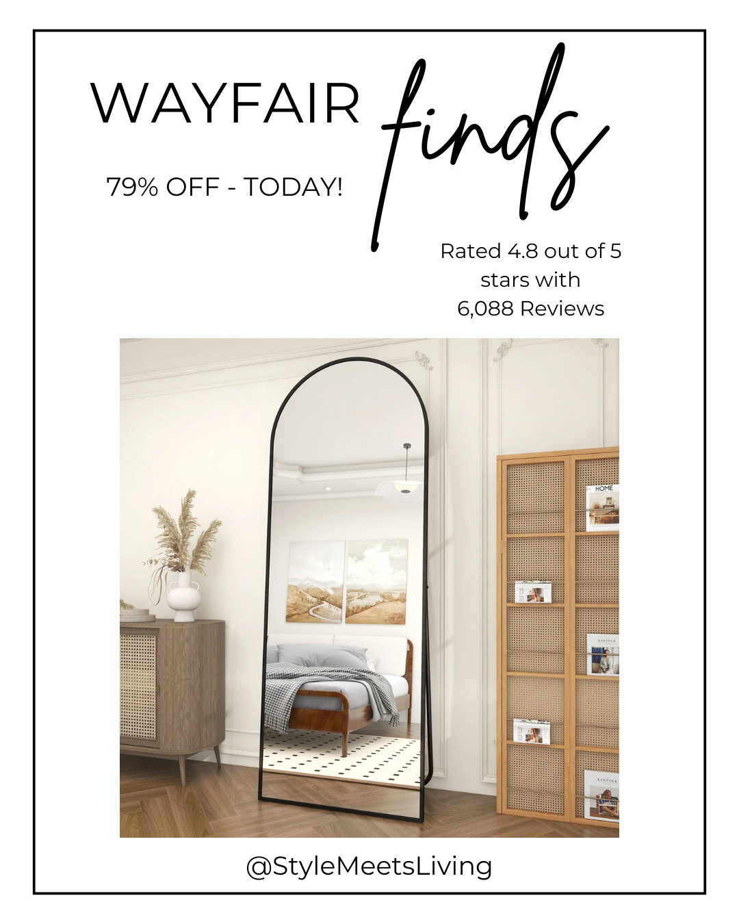 Mirror upgrade for less! The Alizeh Arched Metal Oversized Full Length Mirror is giving instant luxury vibes and today it’s an unbelievable 79% off at Wayfair! With its arched frame and oversized design, this mirror brightens any space. A true statement piece at a can’t-miss price. Grab it before it’s gone!
@wayfair

KEYWORDS:
arched full length mirror, oversized wall mirror, floor mirror decor, modern home decor mirror, entryway mirror ideas, bedroom mirror styling, minimalist metal mirror, luxury home accents, apartment decor ideas, wayfair mirror sale 

 #LTKMothersDay #LTKHome #LTKSaleAlert