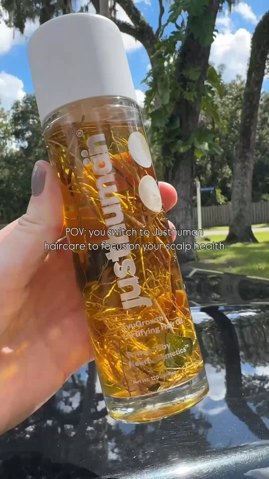 POV: you switch to @justhuman hair products to focus on your scalp health + hair growth✨🫶🏻🤩 #ad  

Look how beautiful that hair oil is too!✨ I’ve been loving that these products are clean beauty and include beneficial ingredients such as rosemary oil, jojoba oil, holy basil and more! #justhuman #neurocosmetics 🏝️

The brand is free of:
• parabens
• sulphates
• mineral oil
• phthalates
• formaldehyde
And more! 

I’ve linked all of these amazing hair products on my @liketoknow.it LTK shop 🛒💖 Check them out! 

#LTKBeauty #LTKSaleAlert