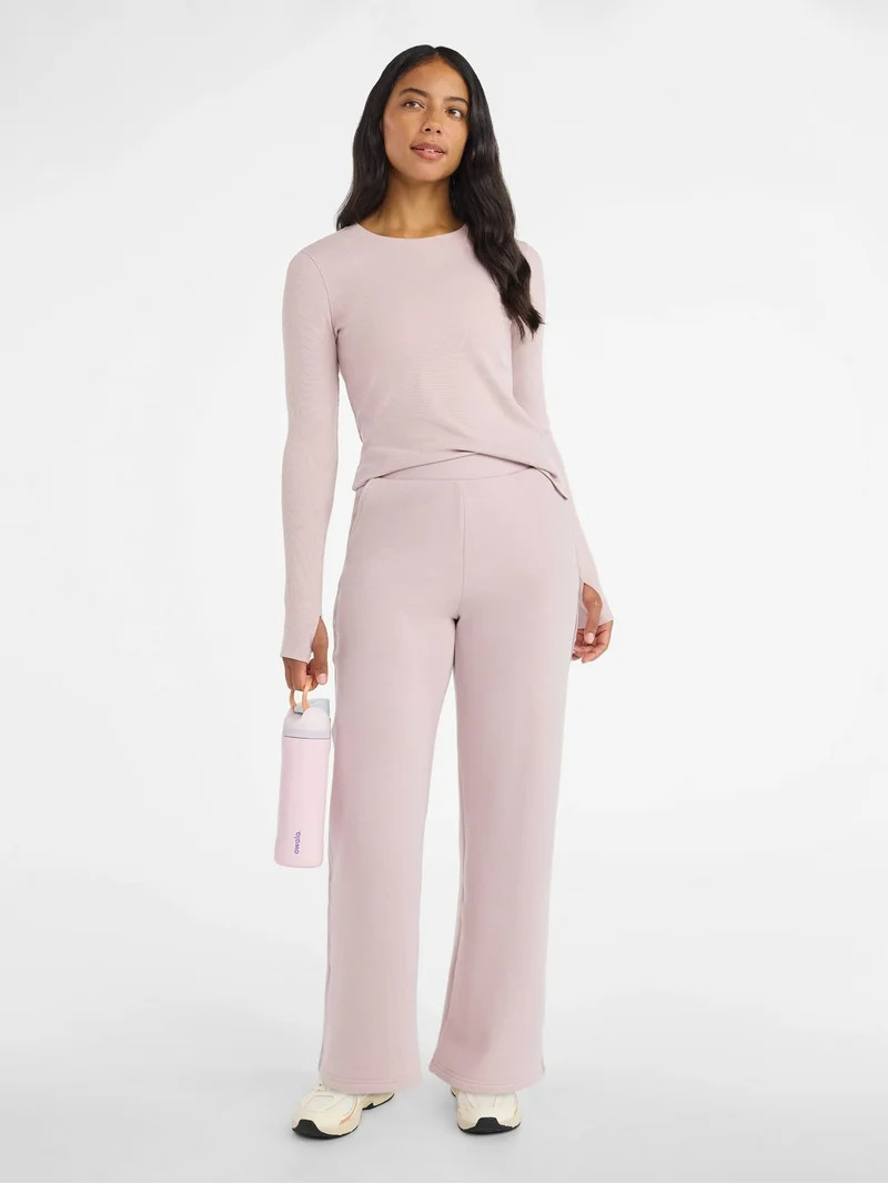 Avia Women's and Women's Plus Fleece Sweatpants with Satin Trim, Sizes XS-4X | Walmart (US)